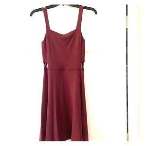 Garage skater mini dress with cutouts in maroon